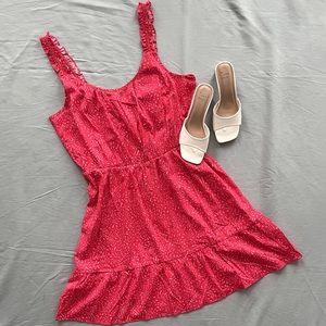 Banana Republic red summer dress with white pattern. L. NWT.